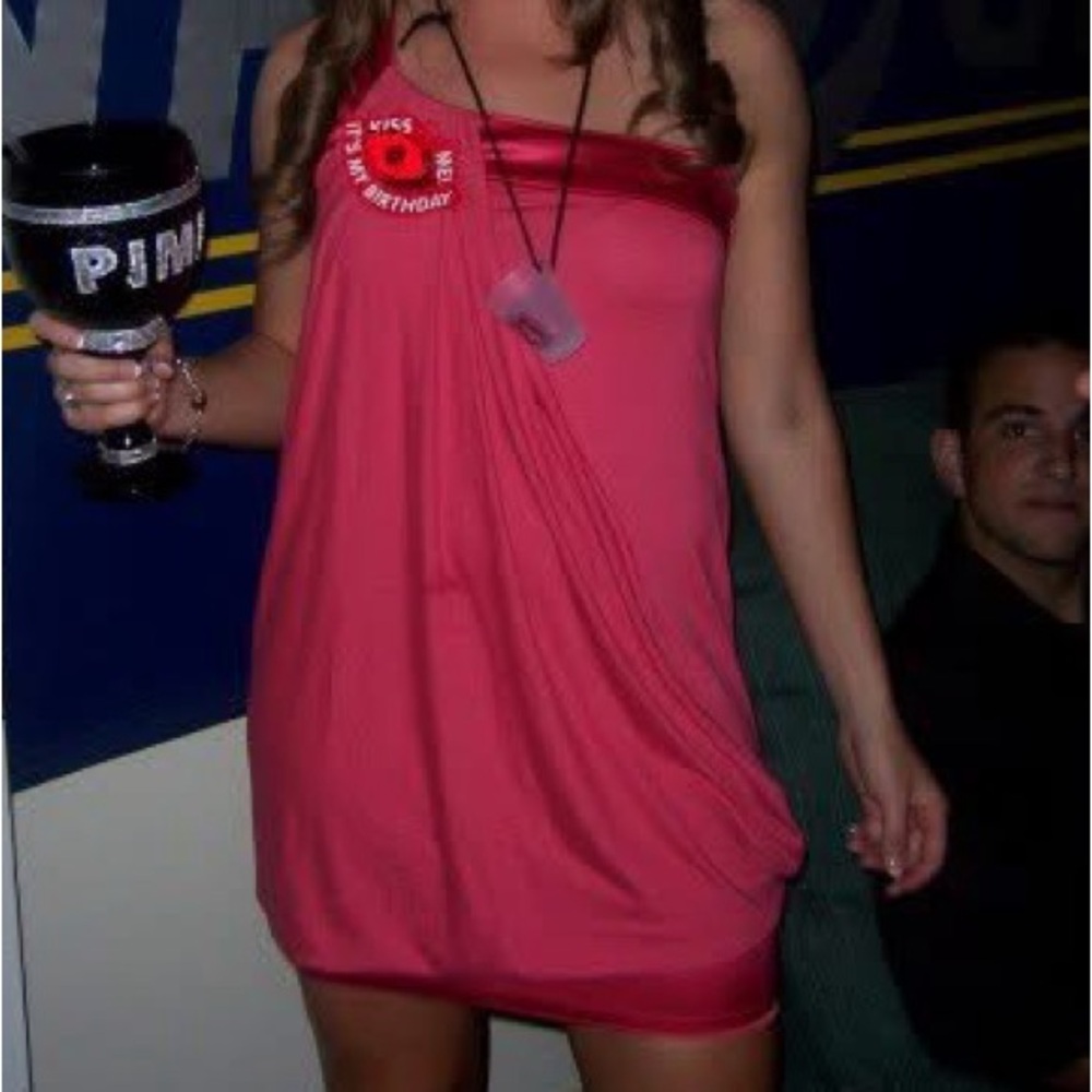Bebe Pink Stylish Unique Pink Dress